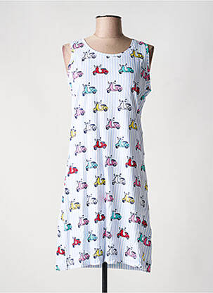 Chemise de nuit imprimé fantaisie bleu REBELLE BY PASTUNETTE femme