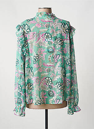 Chemisier coupe cintrée manches longues vert INDIE+MOI femme