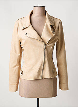 Veste casual tissage suedine beige JOLIFLY femme