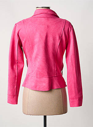 Veste casual tissage suedine rose JOLIFLY femme