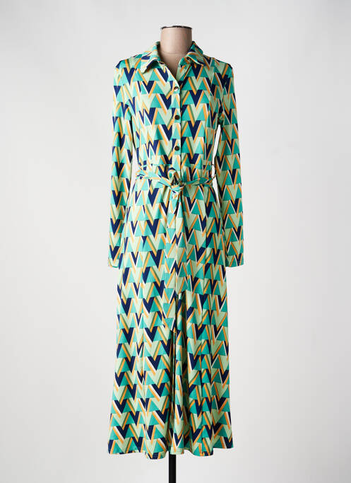 Robe longue manches longues manches longues vert BY SWAN femme