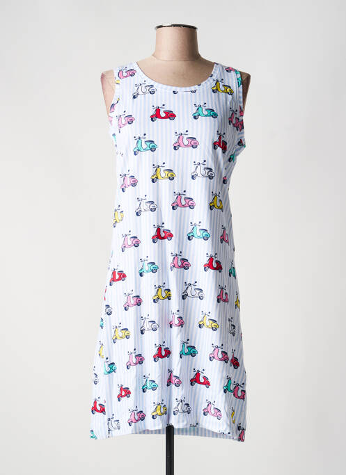 Chemise de nuit imprimé fantaisie bleu REBELLE BY PASTUNETTE femme