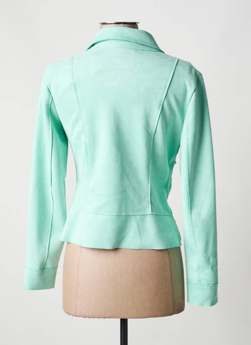 Veste casual tissage suedine bleu JOLIFLY femme