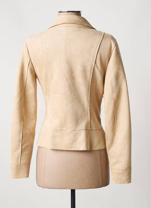 Veste casual tissage suedine beige JOLIFLY femme