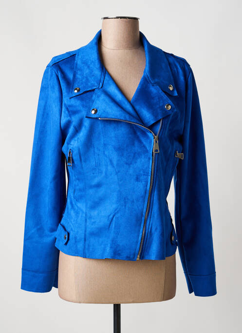 Veste casual col tailleur bleu JOLIFLY femme