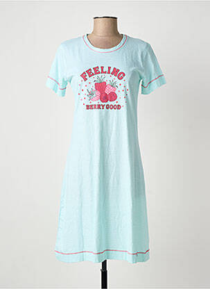 Chemise de nuit sérigraphie bleu REBELLE BY PASTUNETTE femme