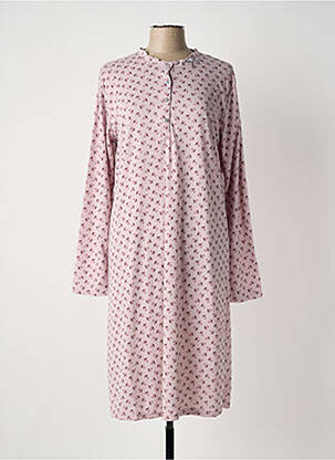 Chemise de nuit manches longues rose CARESS femme