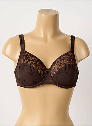 Soutien-gorge effet matière satinée haut soutien-gorge emboitant marron CHANTELLE femme