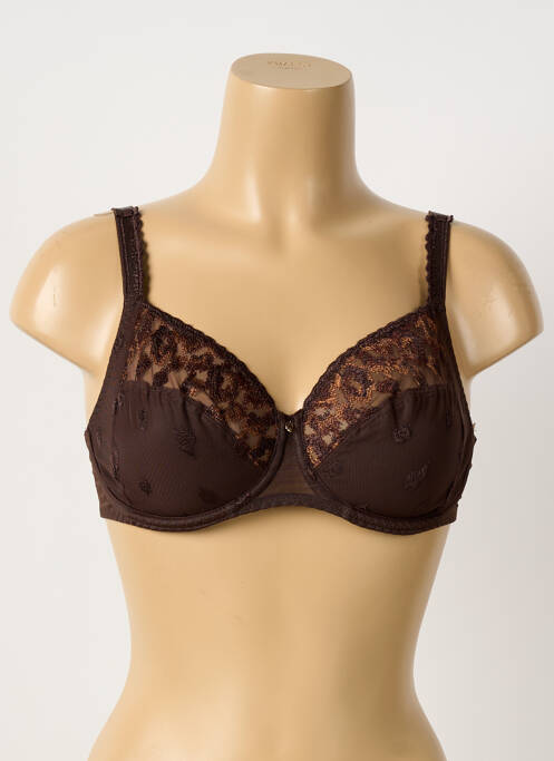 Soutien-gorge effet matière satinée haut soutien-gorge emboitant marron CHANTELLE femme
