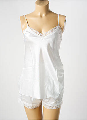 Pyjama taille élastique blanc COOTAIYA femme
