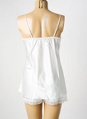Pyjama taille élastique blanc COOTAIYA femme