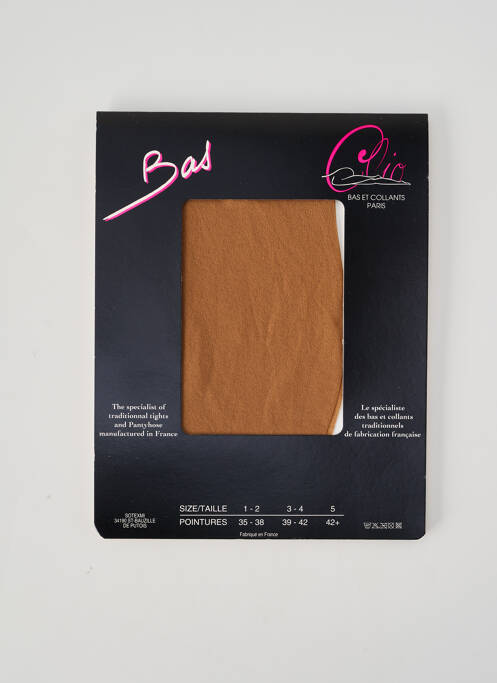 Bas stretch marron CLIO femme