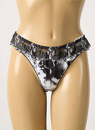 Tanga tulle transparent noir SECRET D'EVA femme