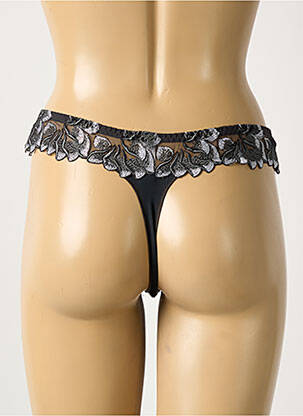 Tanga tulle transparent noir SECRET D'EVA femme