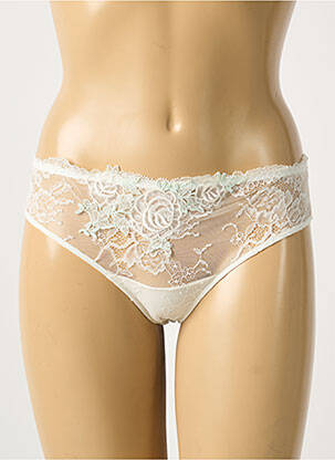 Tanga tissage dentelle blanc AMBRA femme