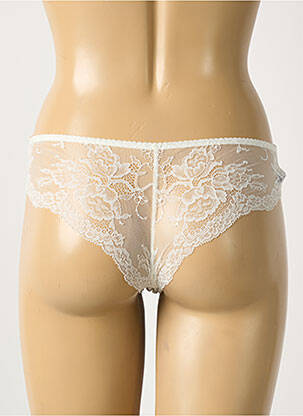 Tanga tissage dentelle blanc AMBRA femme