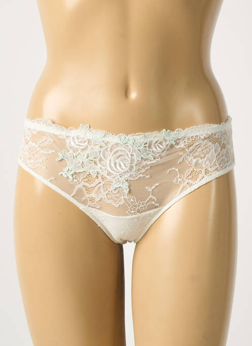 Tanga tissage dentelle blanc AMBRA femme