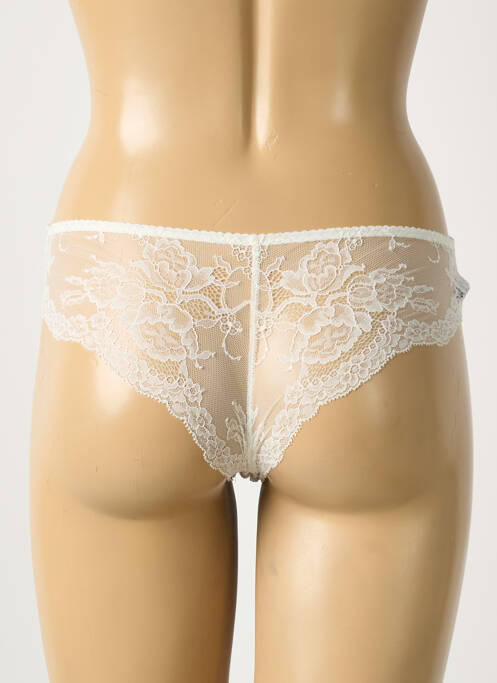 Tanga tissage dentelle blanc AMBRA femme