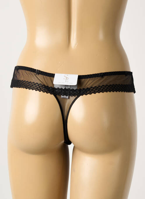 String noir SECRET D'EVA femme