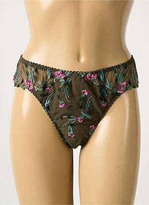 String broderie vert SECRET D'EVA femme