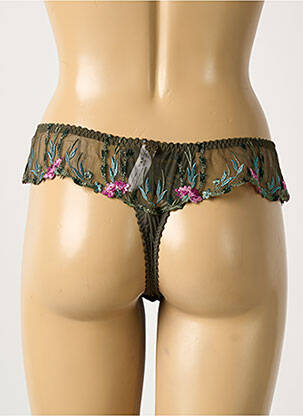 String broderie vert SECRET D'EVA femme