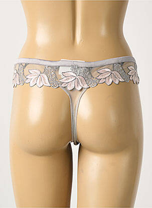 String tissage satiné gris SECRET D'EVA femme