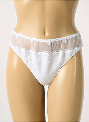 String effet matière satinée blanc SECRET D'EVA femme