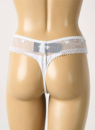String effet matière satinée blanc SECRET D'EVA femme
