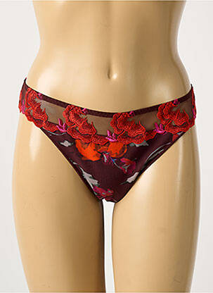 Tanga tulle transparent marron SECRET D'EVA femme