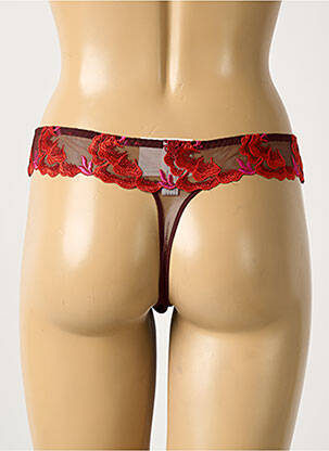 Tanga tulle transparent marron SECRET D'EVA femme