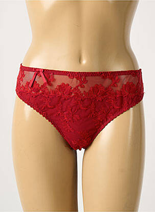 String broderie rouge SECRET D'EVA femme