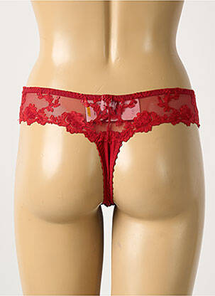 String broderie rouge SECRET D'EVA femme