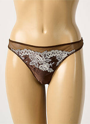 String broderie marron MILLESIA femme