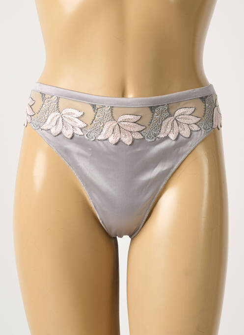 String tissage satiné gris SECRET D'EVA femme