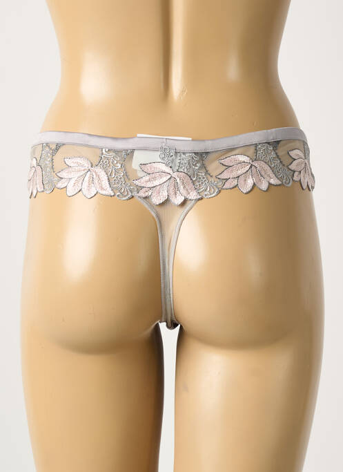 String tissage satiné gris SECRET D'EVA femme