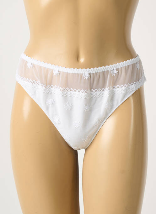 String effet matière satinée blanc SECRET D'EVA femme