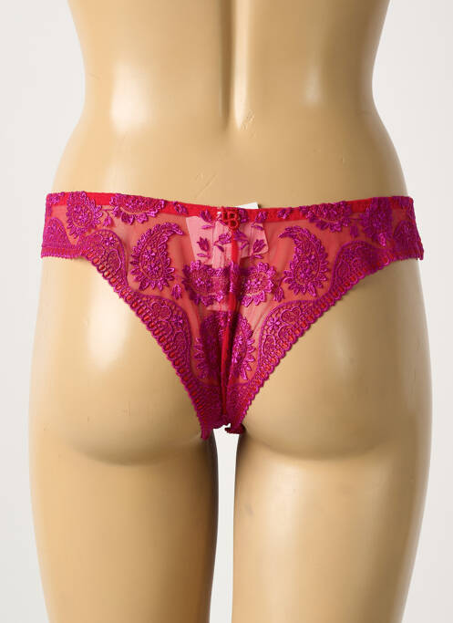 Tanga tissage satiné rose LOUISA BRACQ femme