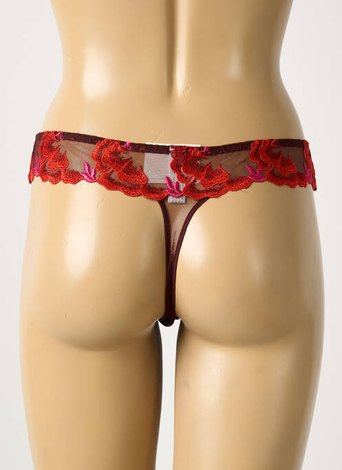 Tanga tulle transparent marron SECRET D'EVA femme