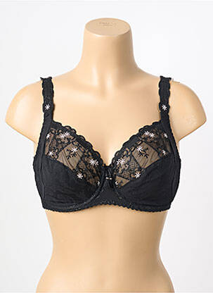Soutien-gorge broderie haut soutien-gorge emboitant noir LOUISA BRACQ femme