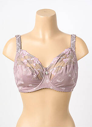 Soutien-gorge broderie haut soutien-gorge emboitant violet SECRET D'EVA femme