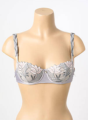 Soutien-gorge broderie gris SECRET D'EVA femme
