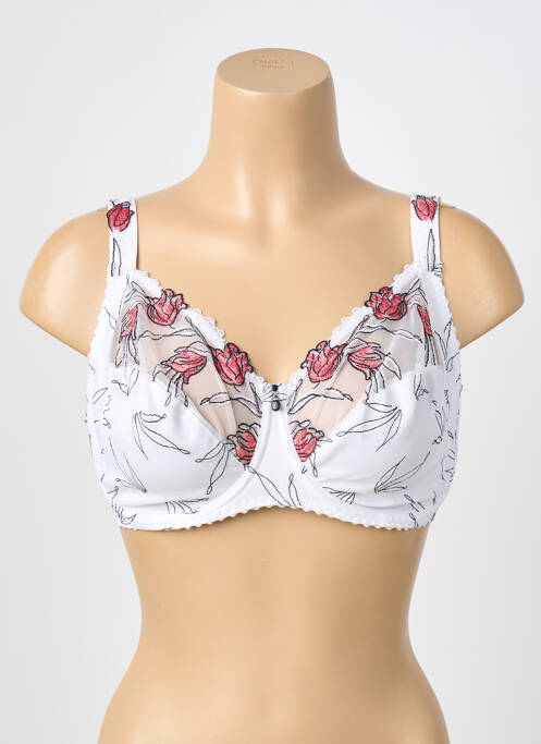 Soutien-gorge broderie haut soutien-gorge emboitant blanc SECRET D'EVA femme