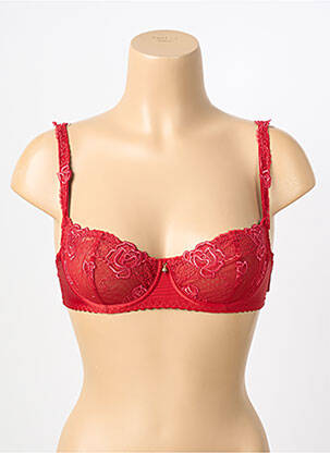 Soutien-gorge broderie rouge SECRET D'EVA femme