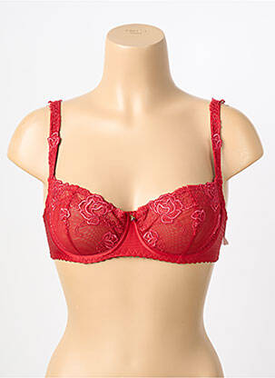 Soutien-gorge effet matière satinée haut soutien-gorge balconnet rouge SECRET D'EVA femme