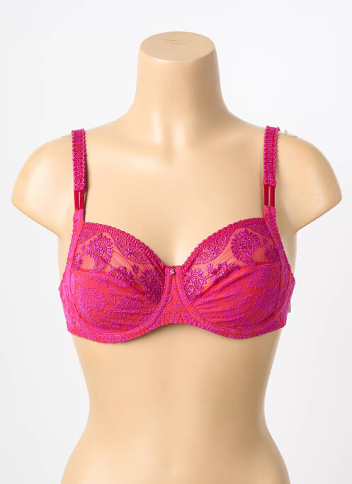 Soutien-gorge broderie haut soutien-gorge emboitant rose LOUISA BRACQ femme