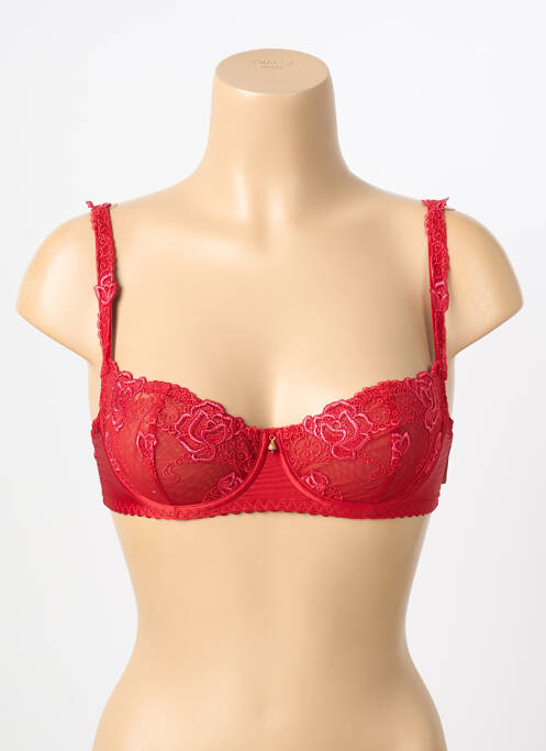 Soutien-gorge broderie rouge SECRET D'EVA femme