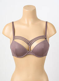 Soutien-gorge effet matière satinée haut soutien-gorge push-up marron MARLIES DEKKERS femme