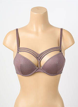 Soutien-gorge effet matière satinée haut soutien-gorge push-up marron MARLIES DEKKERS femme