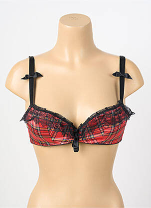 Soutien-gorge effet matière satinée haut soutien-gorge avec mousse de rembourrage amovible rouge CHANTAL THOMASS femme