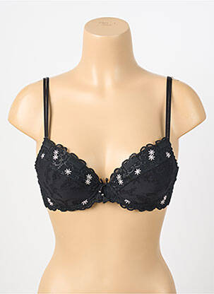 Soutien-gorge broderie haut soutien-gorge avec mousse de rembourrage amovible noir LOUISA BRACQ femme